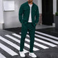 👔 50% OFF NOW! 👖 Men's Waffle Knit Set – Button-Up Jacket, Relaxed Fit Trousers & Breathable Fabric 🧵