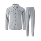 👔 50% OFF NOW! 👖 Men's Waffle Knit Set – Button-Up Jacket, Relaxed Fit Trousers & Breathable Fabric 🧵