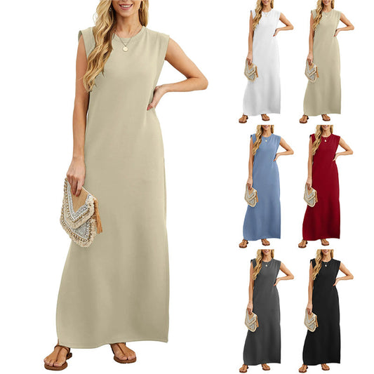 👗 50% OFF NOW! 🌿 Women's Wrinkle-Free Casual Dress – Split Hem & Loose Fit ✨