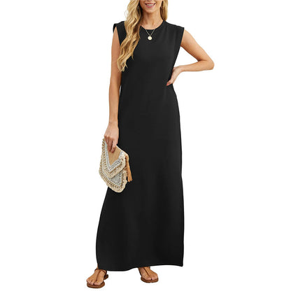 👗 50% OFF NOW! 🌿 Women's Wrinkle-Free Casual Dress – Split Hem & Loose Fit ✨