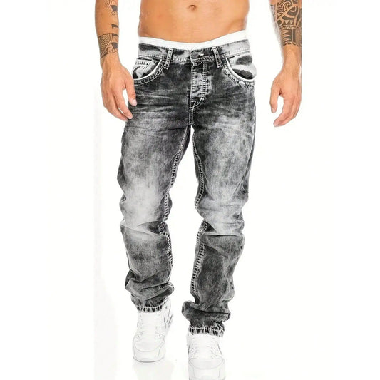 🧢 50% OFF NOW! 👖 Men's Straight-Leg Vintage Jeans – Durable Denim & Hip-Hop Fit 🎸👟