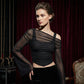 💃 50% OFF! 🌸 Off Shoulder Ruched Mesh Top – Flare Sleeves & Hourglass Fit ✨