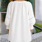 ✨ 50% OFF NOW! 🌸 Women's Casual V-Neck Lantern Sleeve Top – Hollow-Out Detail, Smocked Cuffs & Breathable Texture