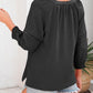 ✨ 50% OFF NOW! 🌸 Women's Casual V-Neck Lantern Sleeve Top – Hollow-Out Detail, Smocked Cuffs & Breathable Texture
