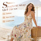 🌸 New Arrival 50% OFF! 👗 Plus Size Floral Spaghetti Strap Midi Dress – Elegant A-Line Fit 🏖️💃