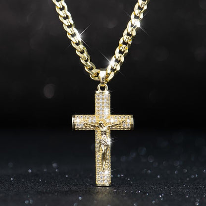 ✝️ 50% OFF NOW! 🔥 Jesus Crucifix Pendant Necklace – 14K Real Gold Plated, Spiritual Protection & Gift-Ready Box 🙏