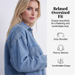 ✨ 50% OFF NOW! 🧥 Women's Casual Long Sleeve Denim Shirt Jacket – Oversized Fit & Chest Pockets