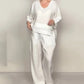 🌿 50% OFF NOW! 👗 Irregular Hem Cotton Linen Set – Flowy Top & Wide-Leg Pants ✨