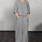 🌿 50% OFF NOW! 👗 Irregular Hem Cotton Linen Set – Flowy Top & Wide-Leg Pants ✨
