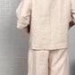 🌿 50% OFF NOW! 👗 Irregular Hem Cotton Linen Set – Flowy Top & Wide-Leg Pants ✨