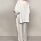 🌿 50% OFF NOW! 👗 Irregular Hem Cotton Linen Set – Flowy Top & Wide-Leg Pants ✨