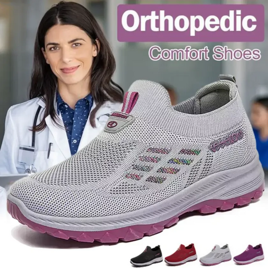 🌬️ 50% OFF NOW! 👟 Fly Knit Orthopedic Arch Support Slip-Ons – Walk on Clouds & Correct Bunions ☁️✨