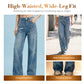 ✨ 50% OFF NOW! 💎 Women's Floral Jacquard Wide-Leg Denim Pants – Vintage Romance & High-Waist Chic 👖🌸