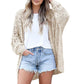 ✨ 50% OFF NOW! 🧶 Women's Open Front Slouchy Cardigan – Boho Pointelle & Batwing Sleeves 🍂☕