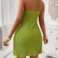 🔥 50% OFF NOW! 👗 Women's Strapless Split Hem Top & Shorts Set – Sexy & Sophisticated! 🌿☕
