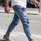 🔥 50% OFF NOW! 👖 Men's Ripped Skinny Jeans – Edgy Patchwork & Durable Denim 🎨👟