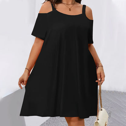 🌴 50% OFF NOW! 👗 Women's Casual Cold Shoulder Dress – Breezy Elegance for Summer Escapes 🍹✨