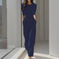 🌟 50% OFF NOW! 👗 Solid Color Wide-Legged Jumpsuit – Elegant, Comfy & Versatile for Any Occasion 🏖️💼