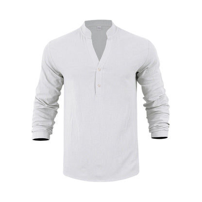 🍃 50% OFF NOW! 👔 Men's Casual Linen Blend Henley – Breathable, Wrinkle-Free & Effortlessly Cool ✨