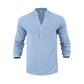 🍃 50% OFF NOW! 👔 Men's Casual Linen Blend Henley – Breathable, Wrinkle-Free & Effortlessly Cool ✨
