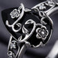 💍60% OFF NOW! 🌿 Vintage Floral Vine Ring – Black Teardrop Gem, Sparkling Accents & Openwork Band ✨