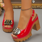 👠 50% OFF NOW! 💎 Chunky Heel Sandals – 9.5cm Block Heel, Secure Buckle & Rugged Grip 💃