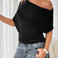 🔥 50% OFF NOW! 👚 Women's Asymmetrical Off-Shoulder Batwing Top – Chic Drama & Soft Comfort 🦇✨