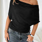 🔥 50% OFF NOW! 👚 Women's Asymmetrical Off-Shoulder Batwing Top – Chic Drama & Soft Comfort 🦇✨