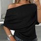 🔥 50% OFF NOW! 👚 Women's Asymmetrical Off-Shoulder Batwing Top – Chic Drama & Soft Comfort 🦇✨