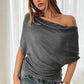 🔥 50% OFF NOW! 👚 Women's Asymmetrical Off-Shoulder Batwing Top – Chic Drama & Soft Comfort 🦇✨