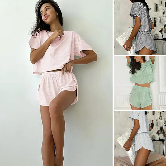 🏠 50% OFF NOW! 👚 Women's Striped Lounge Set – Ultimate Comfort & Chic Style 🍃✨