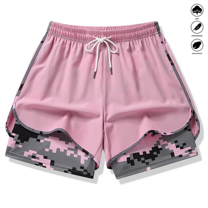🔥 50% OFF NOW! 🏃‍♀️ 2-in-1 Athletic Shorts – Breathable, Camo Liner & Pockets for Women ✨