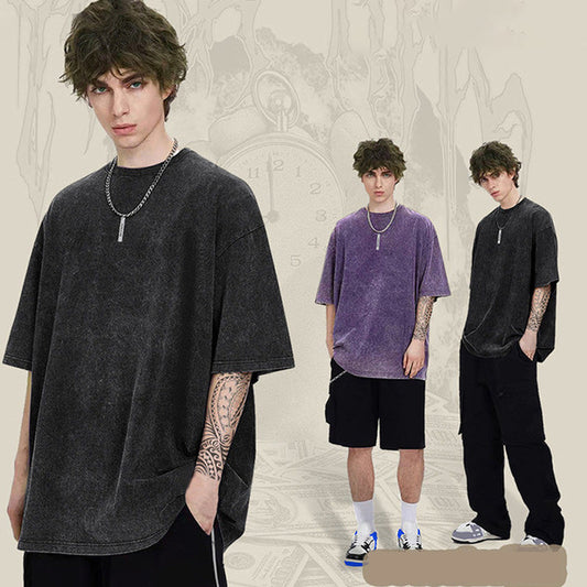 👕 50% OFF NOW!✨ Loose Vintage Solid Color Short Sleeve Top – Soft Fabric & Versatile Styling 🌿