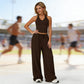 👚 50% OFF NOW! 👖 Women's Halter Crop Top & Wide Leg Pants Set – Effortless Elegance & Comfort ✨🌬️