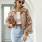 🌿 50% OFF NOW! 🧥 Women's Cropped Corduroy Jacket with Balloon Sleeves ✨