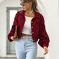 🌿 50% OFF NOW! 🧥 Women's Cropped Corduroy Jacket with Balloon Sleeves ✨