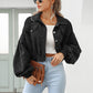 🌿 50% OFF NOW! 🧥 Women's Cropped Corduroy Jacket with Balloon Sleeves ✨