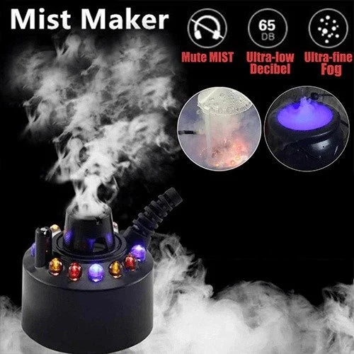 🔥HOT SALE 50% OFF! 🎃👻 Turn your yard into a haunted wonderland — this ultrasonic mist maker pumps out safe, chemical-free fog with 12 LED color lights. Halloween magic, just add water. ✨