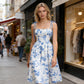 🌼 50% OFF NOW! 👗 Women's Floral Print Tie-Strap Midi Dress – Adjustable Straps, A-Line & Breathable Fabric 🌸