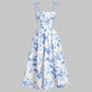 🌼 50% OFF NOW! 👗 Women's Floral Print Tie-Strap Midi Dress – Adjustable Straps, A-Line & Breathable Fabric 🌸