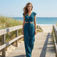 👗 50% OFF NOW! 🌿 Women's V-Neck Tie-Front Top & Wide-Leg Pants Set – Breathable Linen, Flattering Fit & Versatile Style ✨