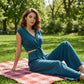 👗 50% OFF NOW! 🌿 Women's V-Neck Tie-Front Top & Wide-Leg Pants Set – Breathable Linen, Flattering Fit & Versatile Style ✨