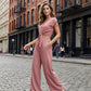 👗 50% OFF NOW! 🌿 Women's V-Neck Tie-Front Top & Wide-Leg Pants Set – Breathable Linen, Flattering Fit & Versatile Style ✨