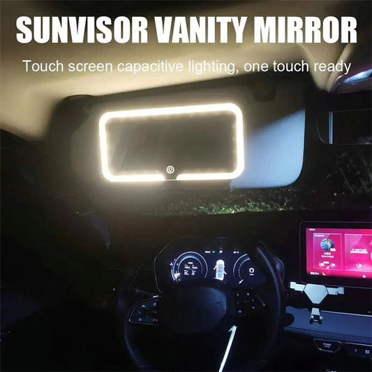 🚗 50% OFF NOW! ✨ Car Sun Visor LED Vanity Mirror – Rechargeable, Stepless Dimming & Smart Memory 💄