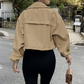 🧥 50% OFF NOW! 🌸 Women's Casual Lightweight Cropped Jacket – Elastic Cuffs, Practical Pockets & Relaxed Fit ✨