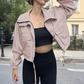 🧥 50% OFF NOW! 🌸 Women's Casual Lightweight Cropped Jacket – Elastic Cuffs, Practical Pockets & Relaxed Fit ✨