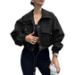 🧥 50% OFF NOW! 🌸 Women's Casual Lightweight Cropped Jacket – Elastic Cuffs, Practical Pockets & Relaxed Fit ✨