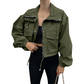 🧥 50% OFF NOW! 🌸 Women's Casual Lightweight Cropped Jacket – Elastic Cuffs, Practical Pockets & Relaxed Fit ✨