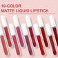 💝 50% OFF NOW! 💄 10Pcs Matte Waterproof Long Lasting Lip Gloss Set – Vitamin E Enriched, Non-Stick Cup & Kiss-Proof 💋