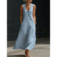 👗 50% OFF NOW! 🌼 2026 New Arrival – Women's Sleeveless V-Neck Maxi Dress with Pockets 🌸
